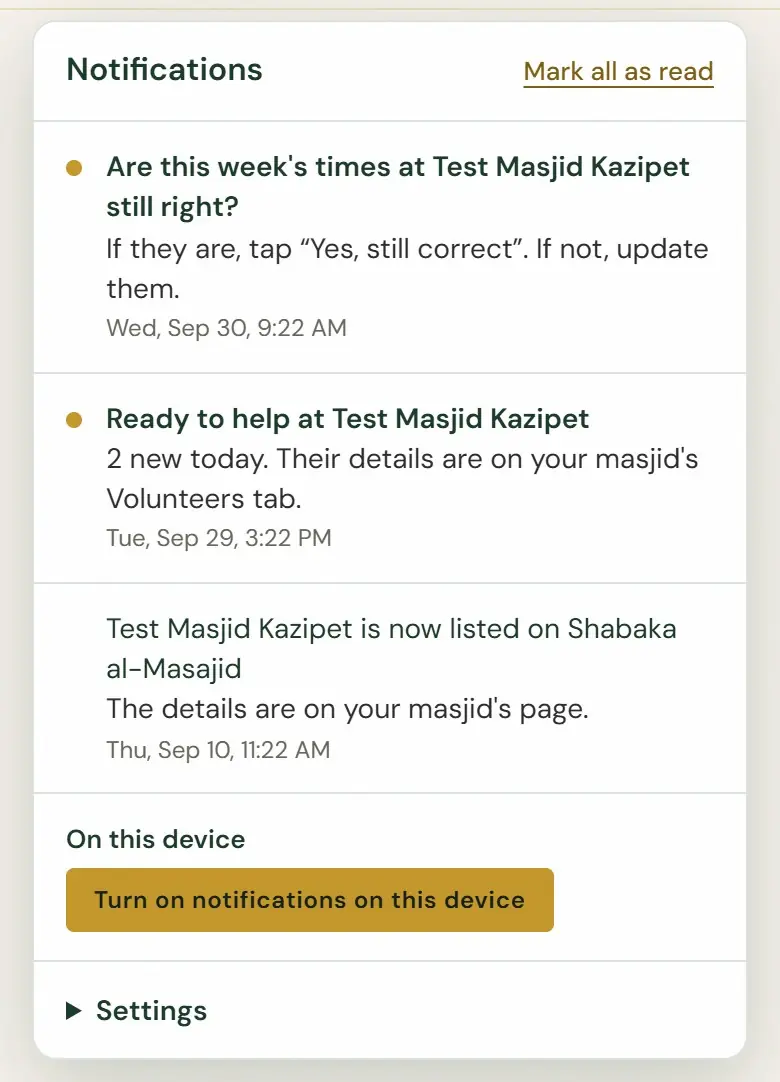 Notifications
