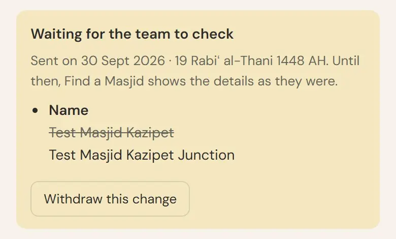 Waiting for the team to check