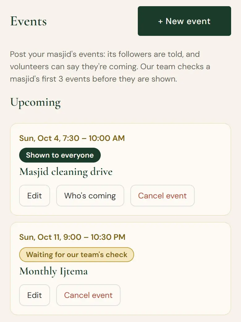 Upcoming